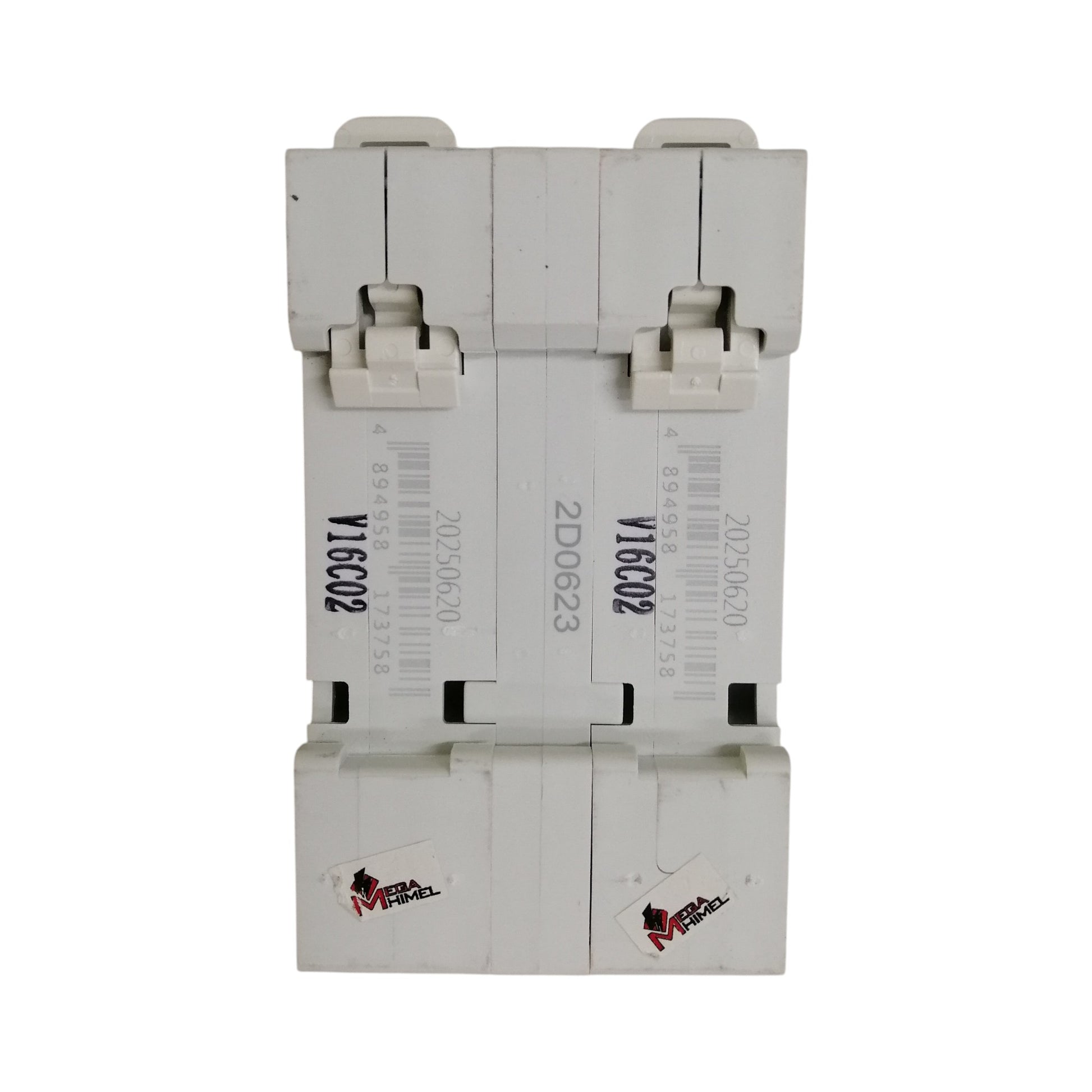 Aluminum A frame step ladder shown for scale alongside product listing Himel manual transfer switch