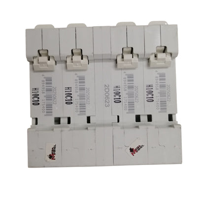 Himel MTS breaker 2 pole white modular circuit breaker shown as paired 2 pole DIN rail mount units