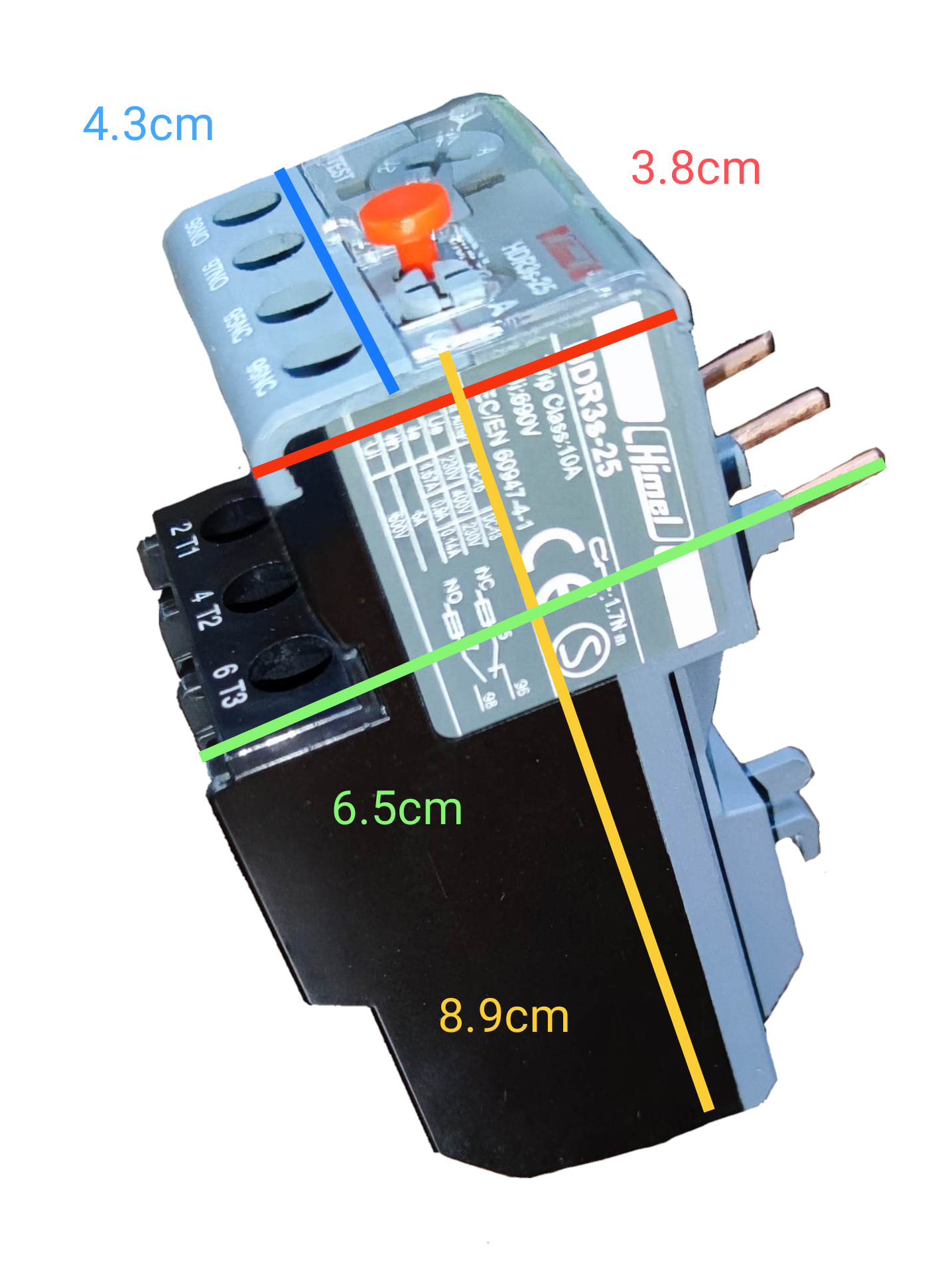 Himel Overload Relay 17-25A with compact design for power points switches and plugs