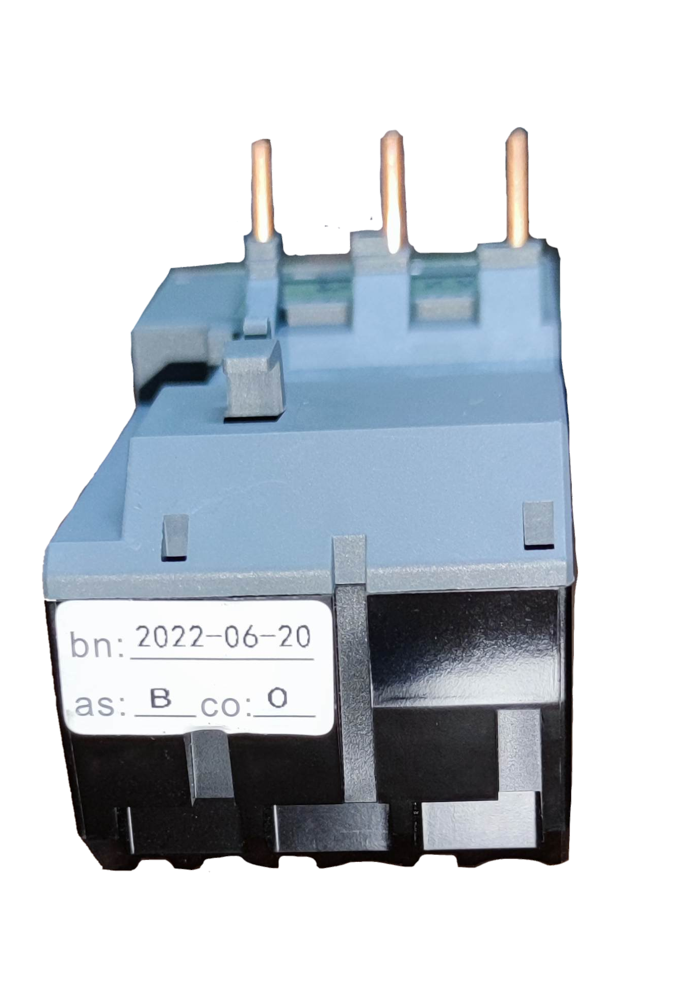 Himel Overload Relay 17-25A power point with three copper terminals and black base