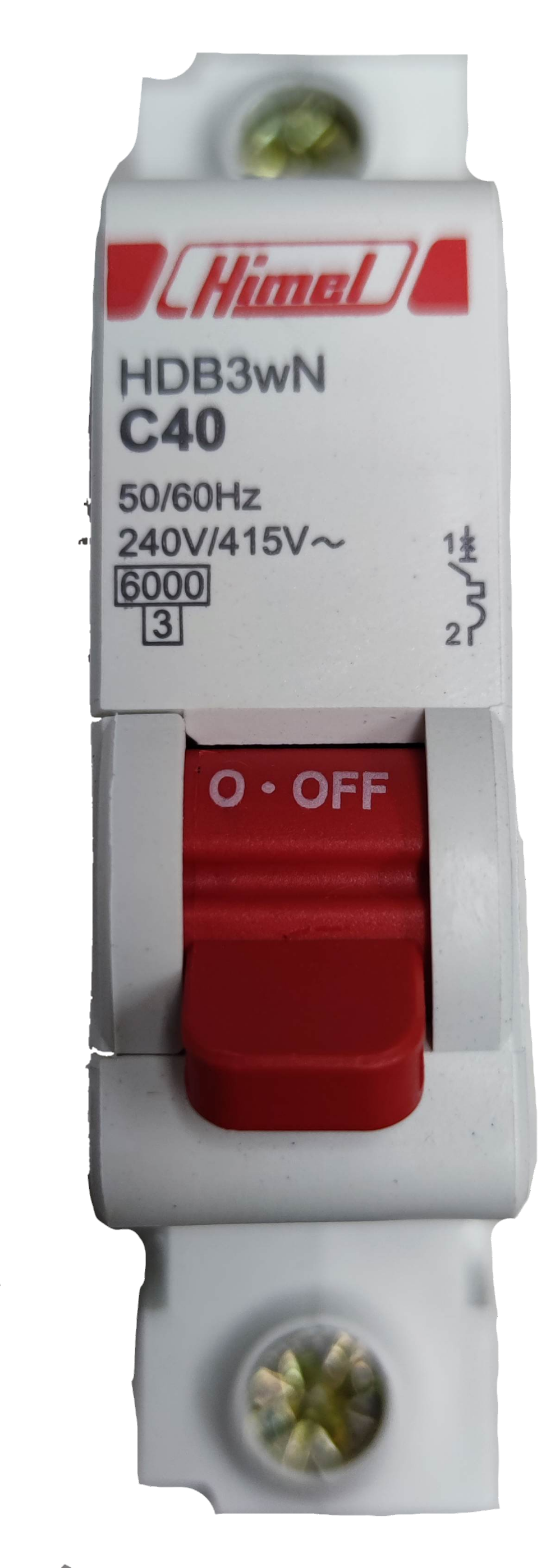 Himel single pole 40A MCB 220V circuit breaker with red switch for electrical protection