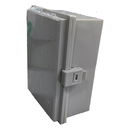 Grippes hinged outdoor junction box 21x16x9cm in grey, ideal for electrical circuit protection
