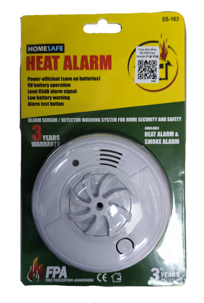 ZwitseRise Heat Detector 9V Homesafe heat alarm with 3 years warranty and 85dB loud alarm signal
