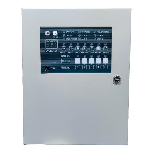 Horing Lih 5 Zones Fire Control Panel 5QA12 24V DC Output 220V Input - Battery not Included