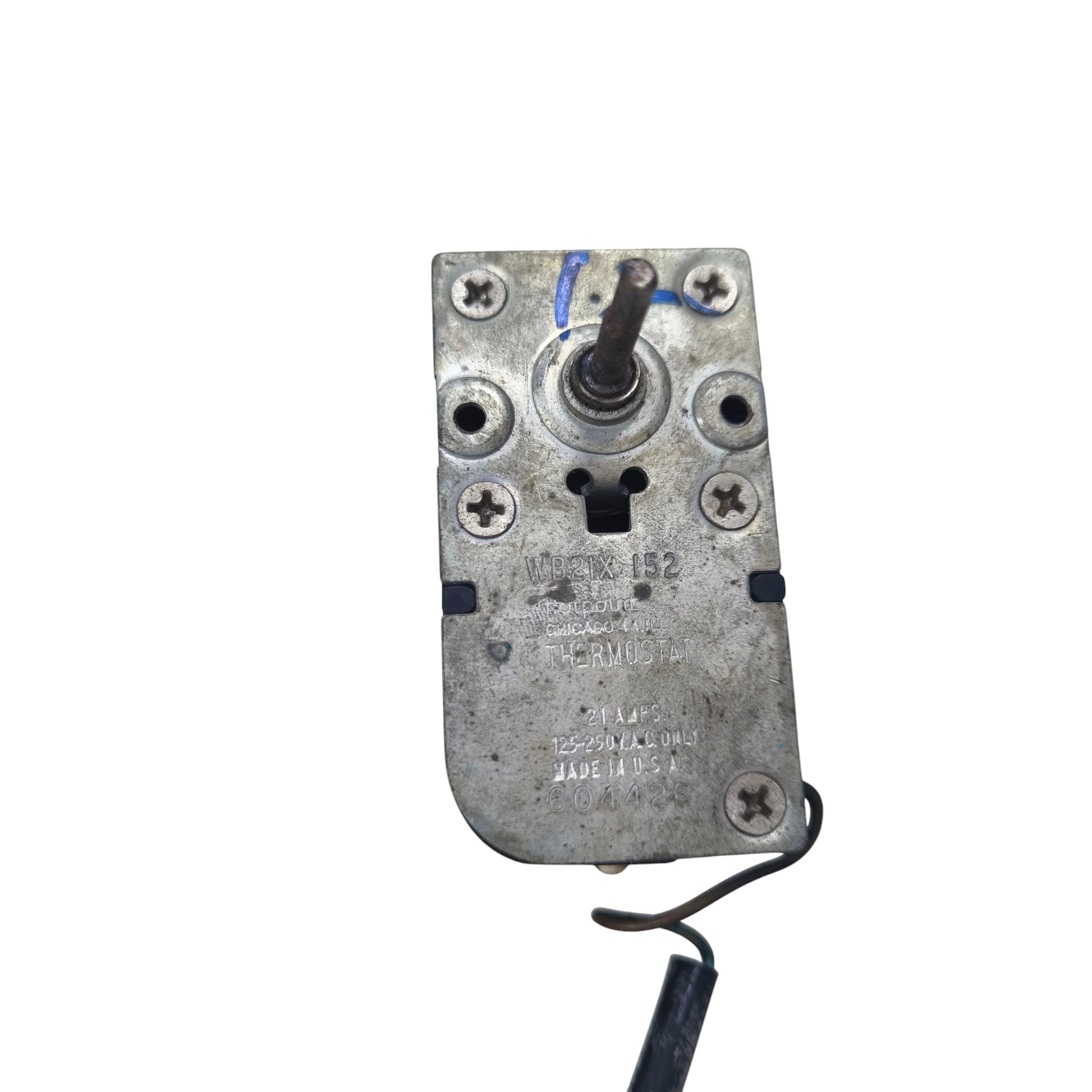 21A Hotpoint Thermostat 125-250V with a metal casing and adjustable control knob