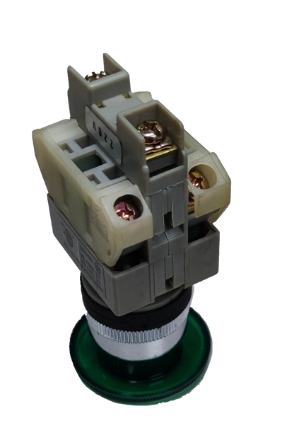Auspicious illuminated emergency push button switch with green light and metal mounting parts