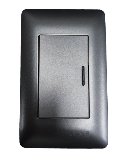 Omni illuminated rocker switch 16A 250V in sleek silver finish for modern electrical setups