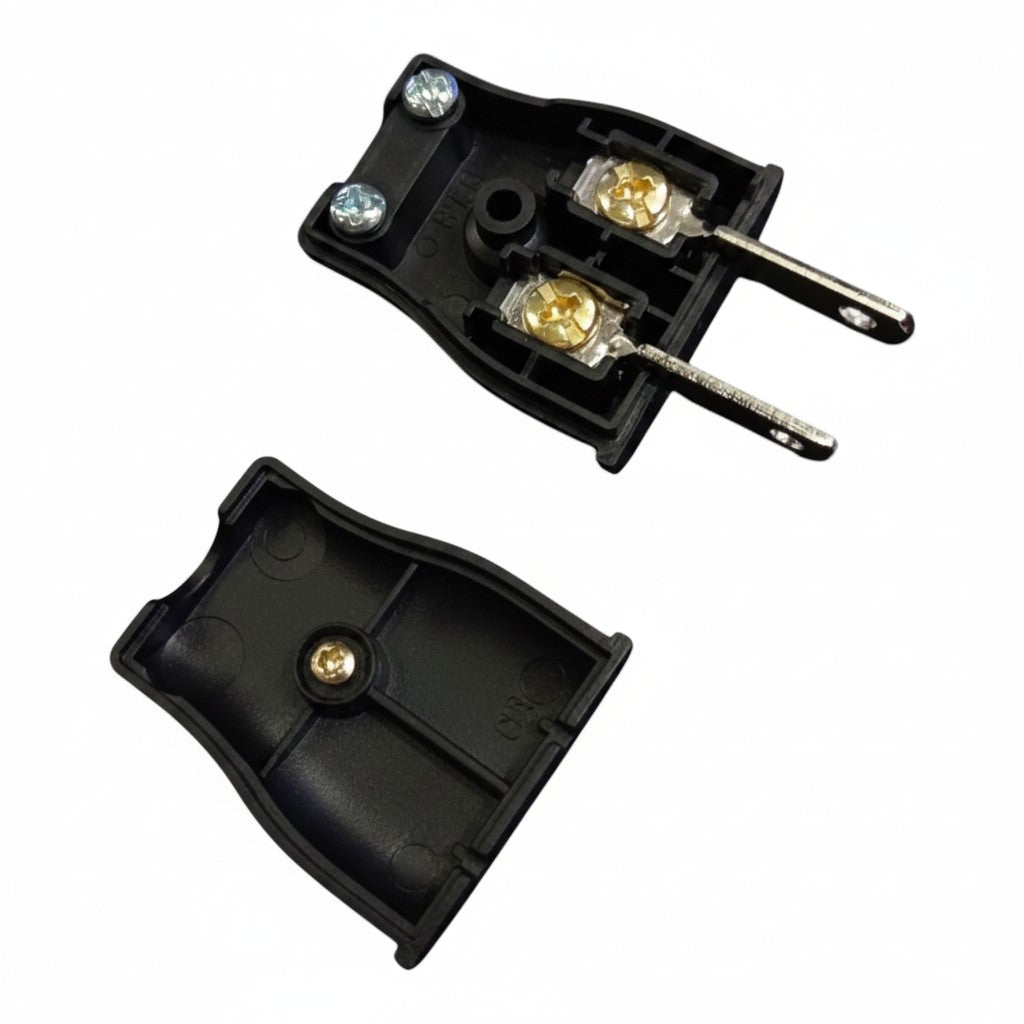 Omni Regular Plug Flat Pin 10A 250V Black WRP-002/B