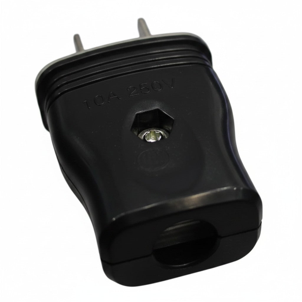 Omni Regular Plug Flat Pin 10A 250V Black WRP-002/B