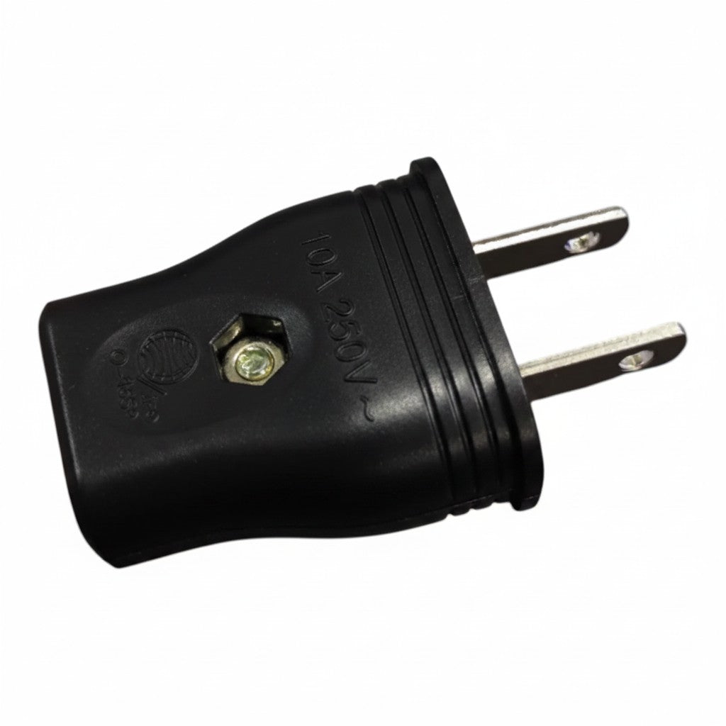 Omni Regular Plug Flat Pin 10A 250V Black WRP-002/B