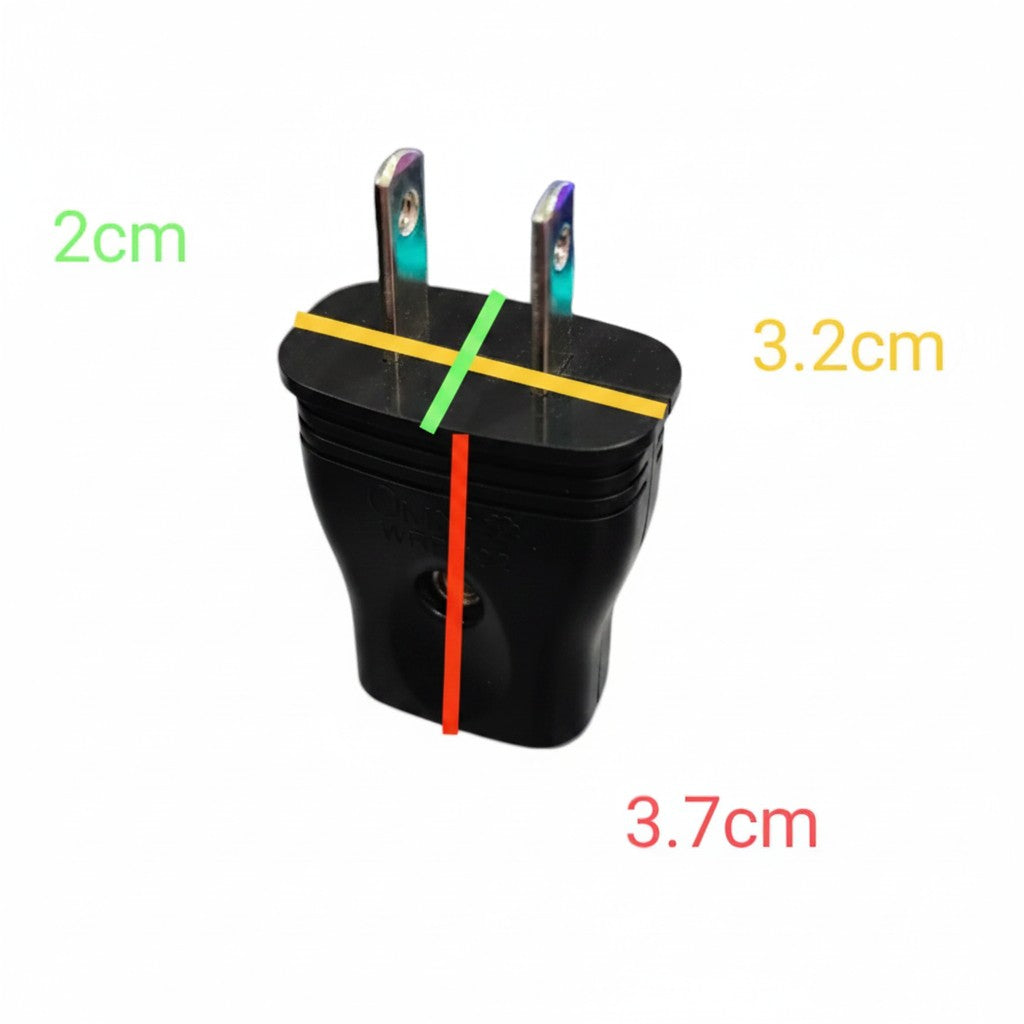 Omni Regular Plug Flat Pin 10A 250V Black WRP-002/B