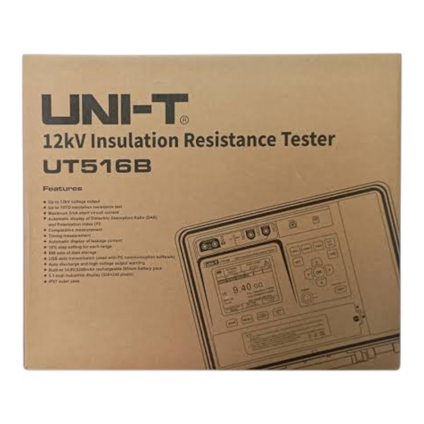UNI-T Digital Insulation Tester UT-516B Resistance Tester 12KV