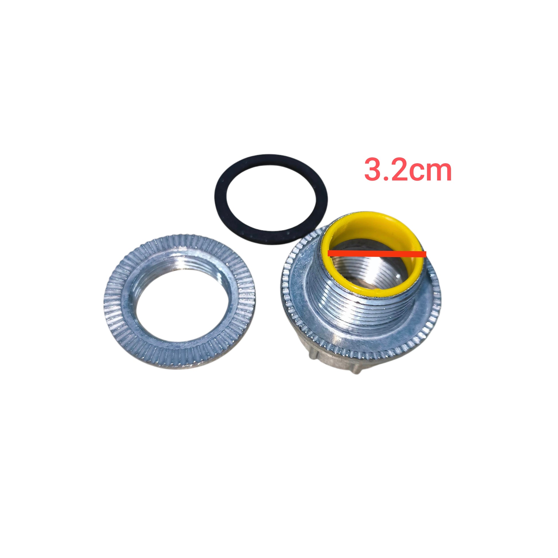 Galvanized conduit 1 Inch Water Tight Hub 32mm with yellow sealing insert rubber gasket and locknut for pipes