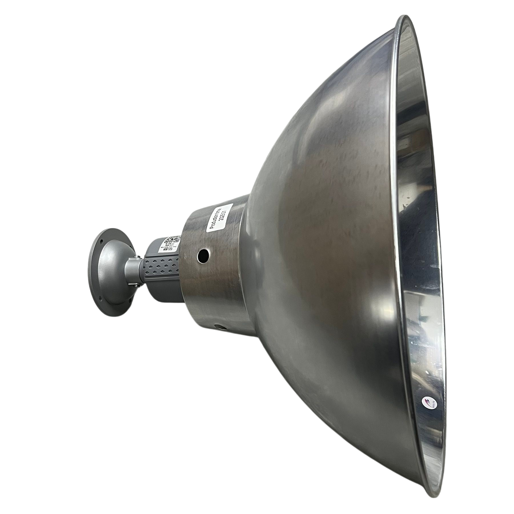 Biglite and Omni 14 Inch aluminum reflector light industrial pendant fixture with brushed metal canopy