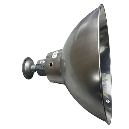 Biglite and Omni 14 Inch aluminum reflector light industrial pendant fixture with brushed metal canopy