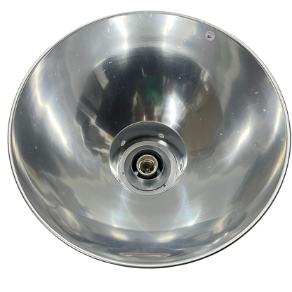 Biglite and Omni 14 Inch aluminum reflector light top view showing polished interior and bulb socket