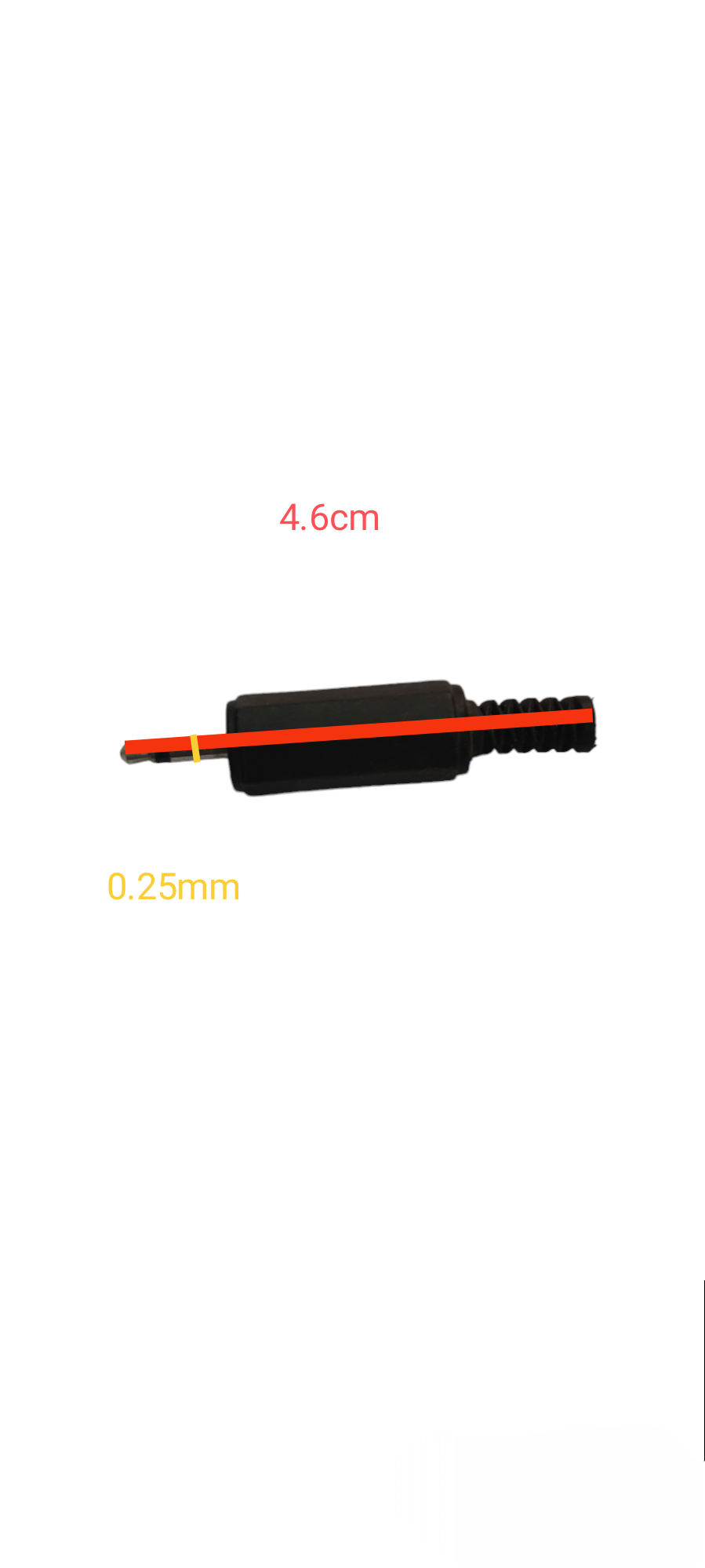 Industrial 2.5mm plug mono microphone accessory from China with black casing and cable strain relief
