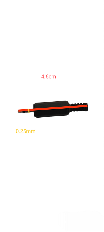 Industrial 2.5mm plug mono microphone accessory from China with black casing and cable strain relief