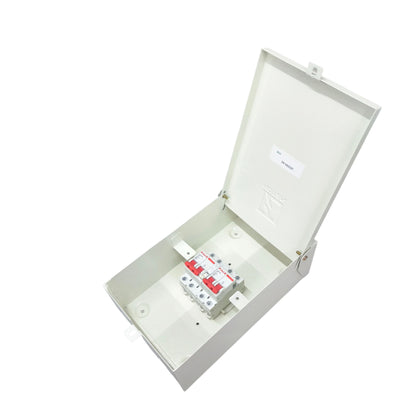 Koten & Himel industrial 2A MTS breaker 220V inside a white enclosure for electrical installations