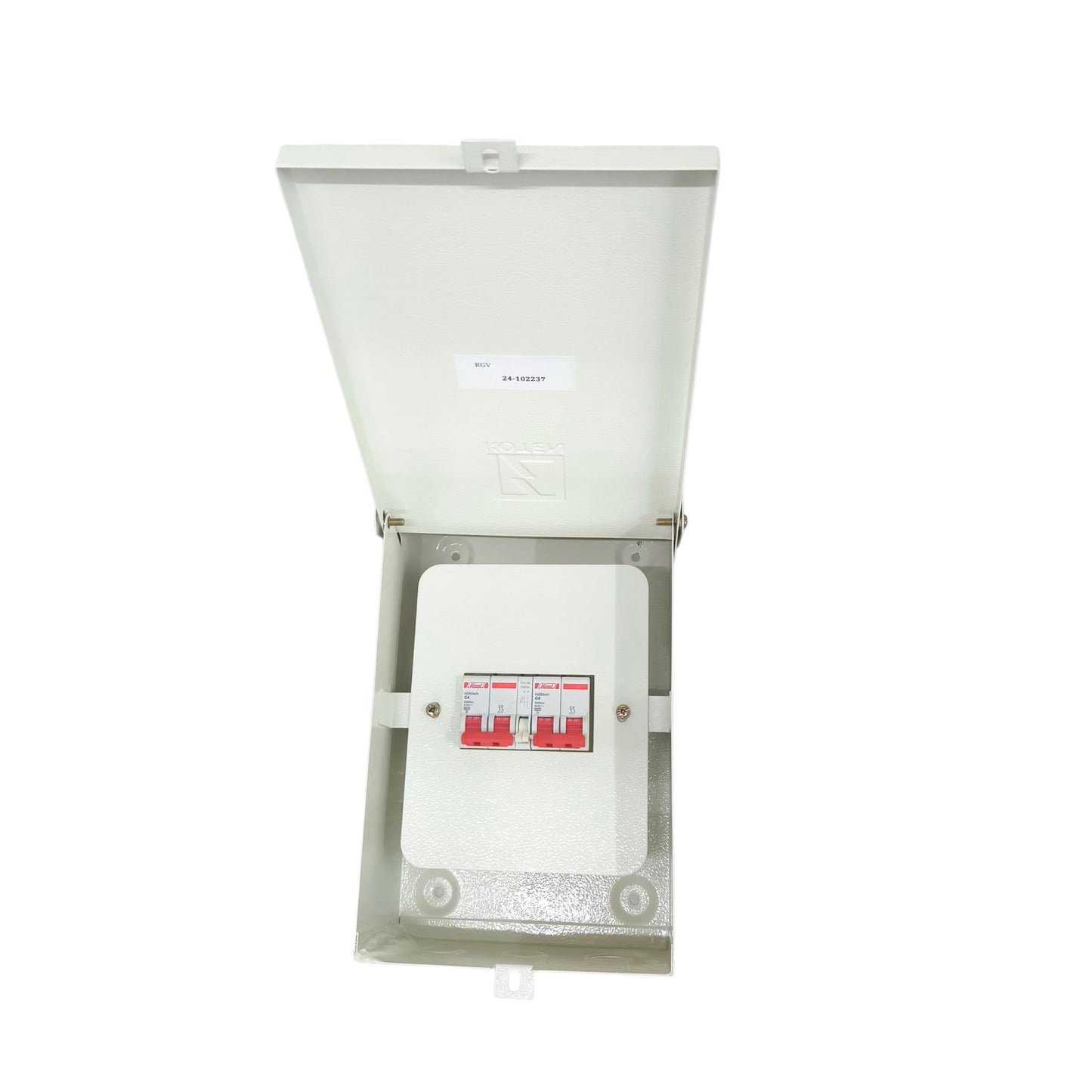 Koten & Himel industrial 2A MTS breaker 220V in an open electrical enclosure for circuit protection