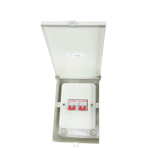 Koten & Himel industrial 2A MTS breaker 220V in an open electrical enclosure for circuit protection