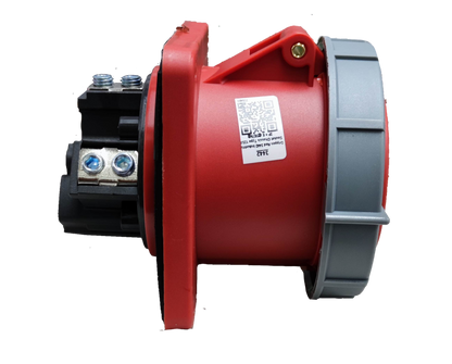 Grippes 3 phase 220V electrical industrial socket in red and gray for heavy-duty electrical connections
