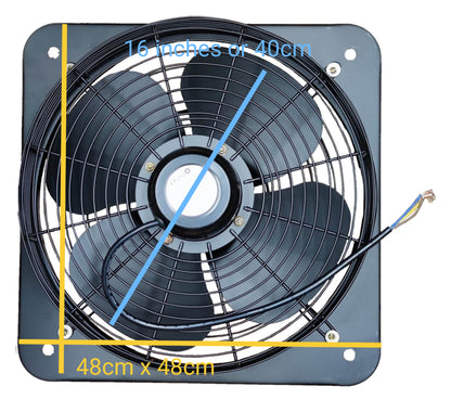 Omni industrial exhaust fan 16 inch XFV-400 220VAC with four sturdy blades for efficient air circulation