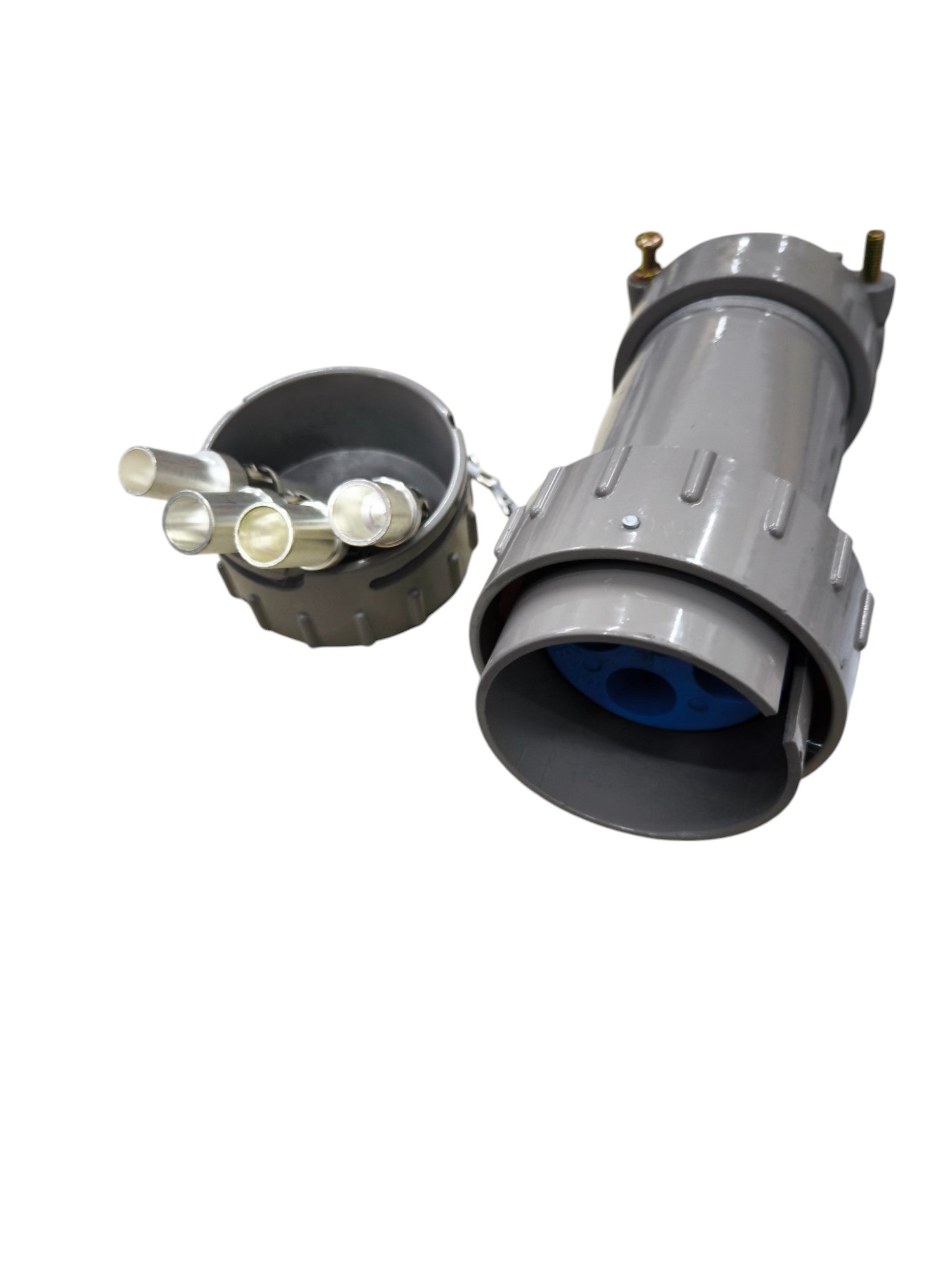 Grippes Industrial Explosion Proof Plug in gray with metal connectors for electrical circuitry and parts