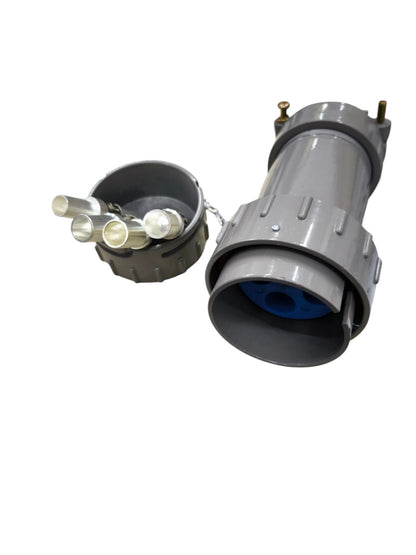 Grippes Industrial Explosion Proof Plug in gray with metal connectors for electrical circuitry and parts
