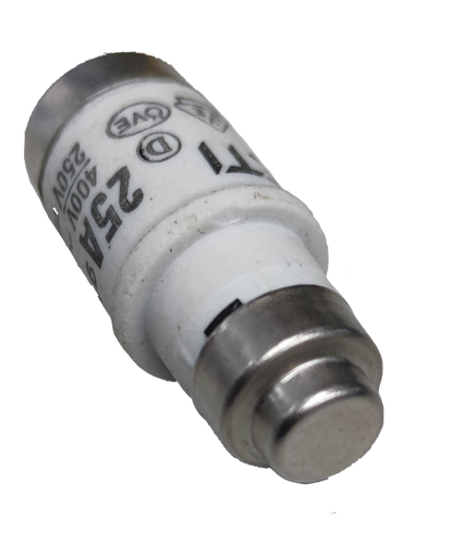 Industrial fuse 25 amp 400 volt electrical circuitry part with metal and ceramic body from China