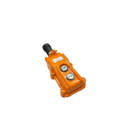 Auspicious orange industrial hoist push button switch with up and down buttons for control