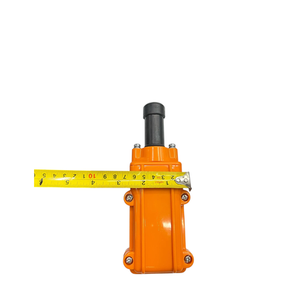Auspicious industrial hoist push button switch in orange with black button and measuring tape