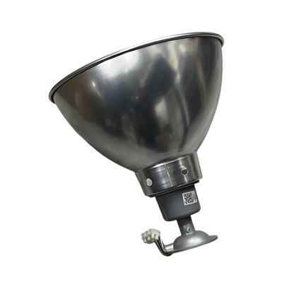 12 Inch aluminum reflector with E27 socket. Biglite Omni industrial reflector with mounting bracket and wiring