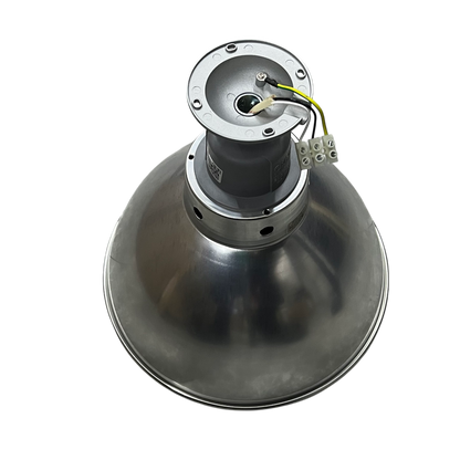 12 Inch aluminum reflector with E27 socket. Biglite and Omni industrial high bay reflector showing wiring