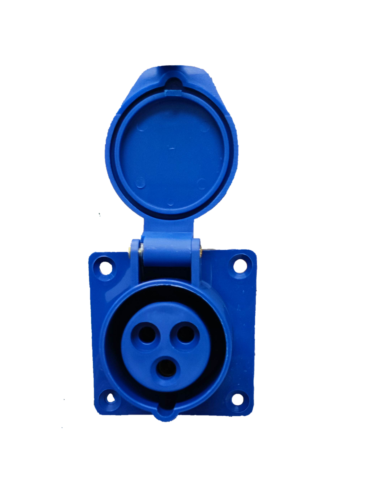 Grippes Industrial Outlet 16A Chassis blue power socket with protective flip cover