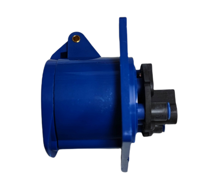 Grippes Industrial Outlet 16A Chassis blue power point with secure mounting and protective cover