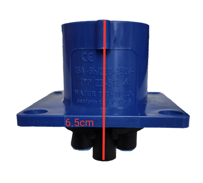 Grippes industrial plug chassis type 16A 220V in blue with waterproof design for heavy-duty applications