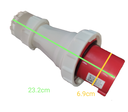 Grippes 63A industrial plug connector featuring durable design for heavy-duty electrical applications