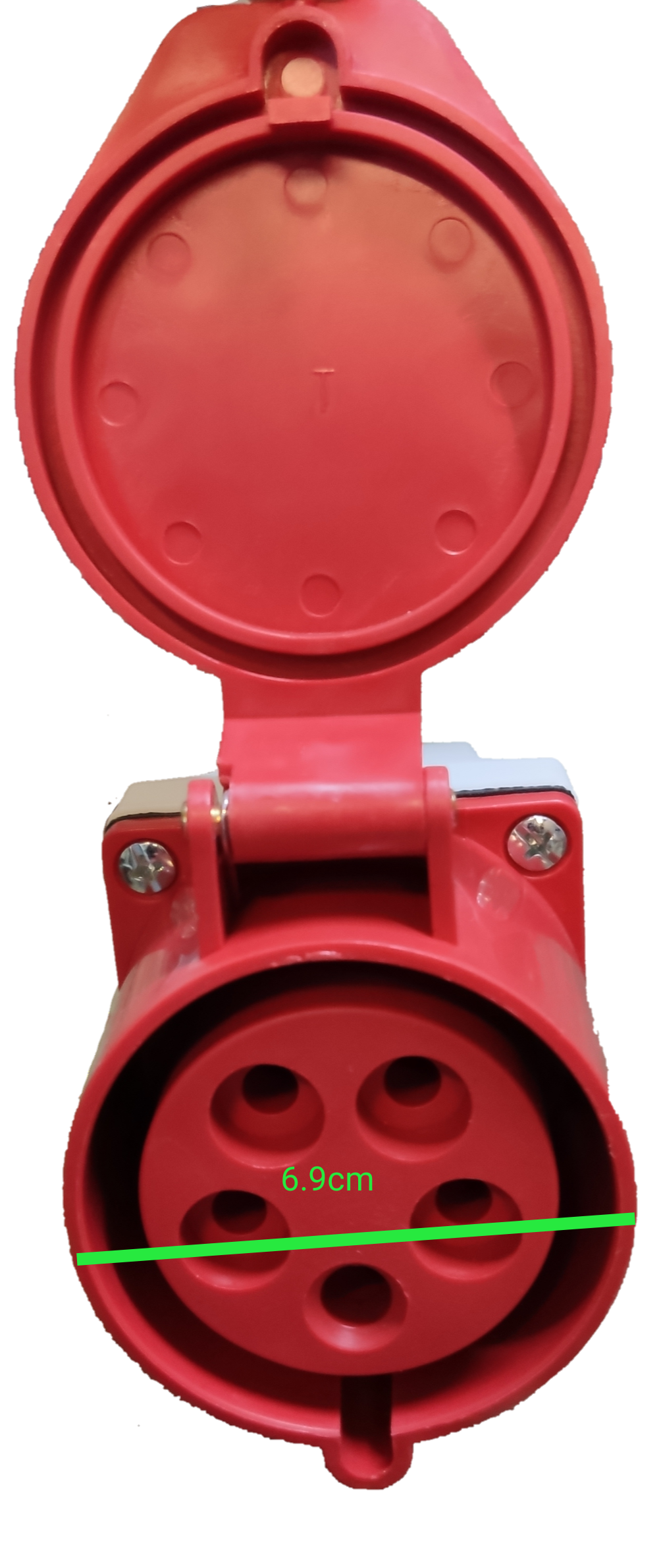 Grippes 32A industrial power outlet 380-415V Wall Type in red, designed for robust electrical connections