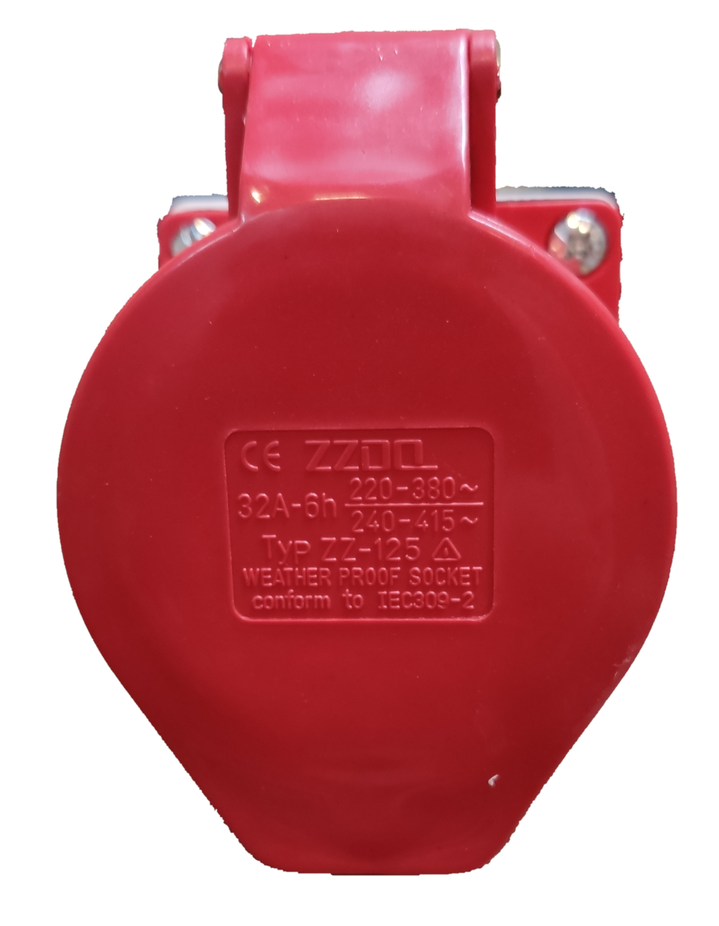 Grippes 32A industrial power outlet 380-415V Wall Type in red weatherproof design for safe outdoor use