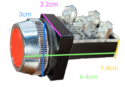 Grippes red push button switch 30mm metal bezel panel mount with screw terminal contacts