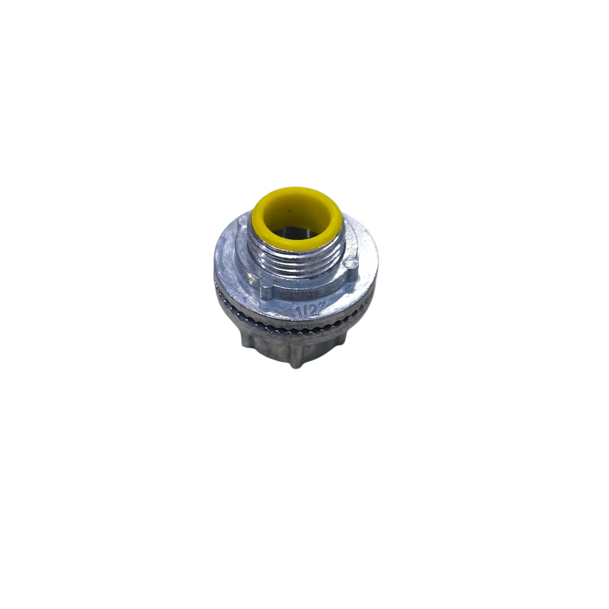 China Water Tight Hub 20mm metal conduit connector with yellow sealing insert for pipes and hoses
