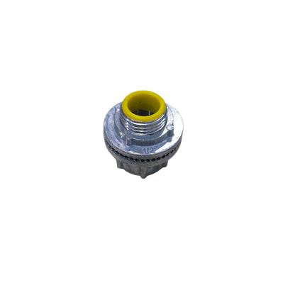 China Water Tight Hub 20mm metal conduit connector with yellow sealing insert for pipes and hoses