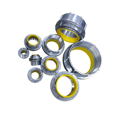 Water Tight Hub 20mm metal conduit connector with yellow seal rings for waterproof pipe and hose fittings made in China