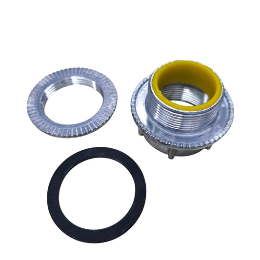 Water Tight Hub 46mm metal conduit hub with yellow lining and rubber gasket for pipe sealing