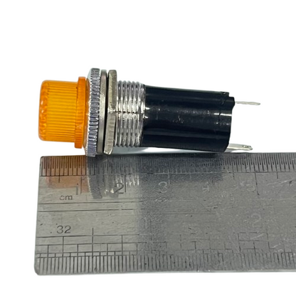 Grippes yellow LED signal light 220V panel mount indicator with threaded metal housing