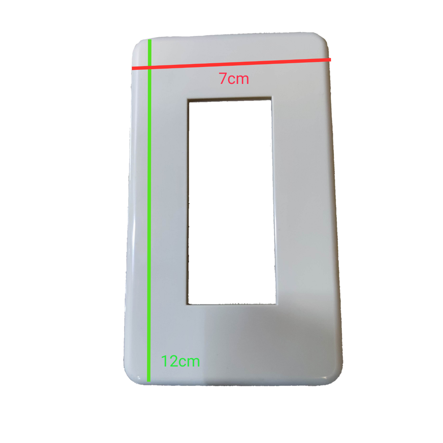 Jimbo 3 Gang Plate for Classic, white cover plate with a rectangular opening for switches
