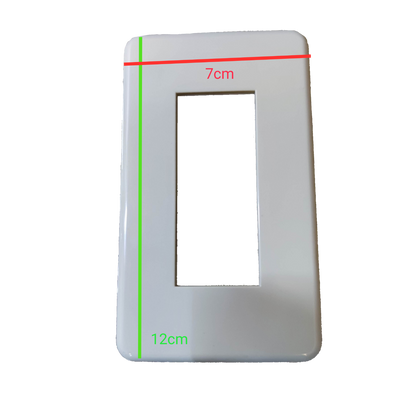 Jimbo 3 Gang Plate for Classic, white cover plate with a rectangular opening for switches