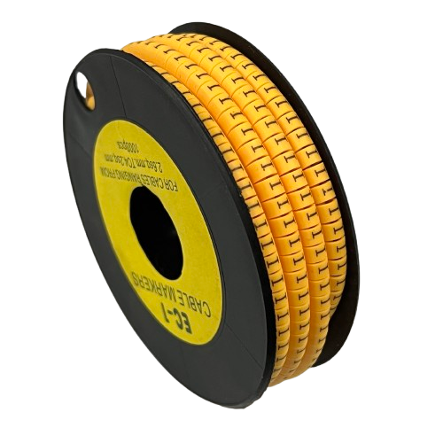 Spool of yellow Cable "I" Marker 2.6mm to 4.2mm Yellow strips for labeling cables and wire harnesses