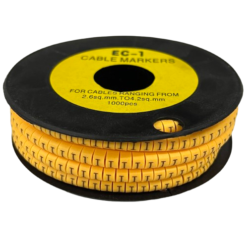 China cable reel with Cable "I" Marker 2.6mm to 4.2mm Yellow 1000pcs flexible markers for wire labeling